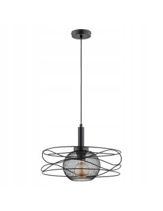 Lampa wisząca DIUK MIX CZARNA - loftowy design z metalową siatką do nowoczesnych wnętrz i biur.