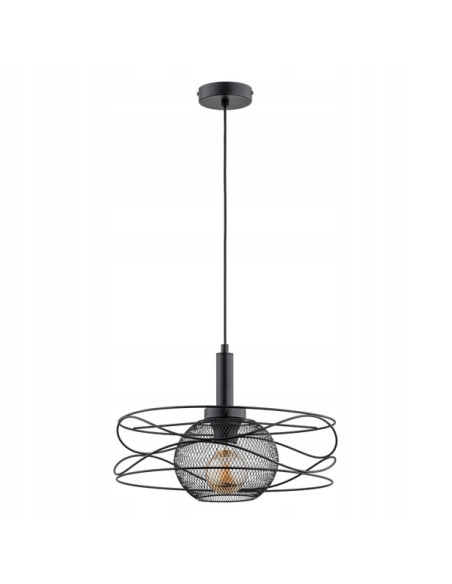 Lampa wisząca DIUK MIX CZARNA - loftowy design z metalową siatką do nowoczesnych wnętrz i biur.