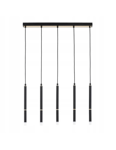 Lampa wisząca DERANY w kolorze czarnym i złotym, minimalistyczne oświetlenie z 5 punktami świetlnymi do wnętrz
