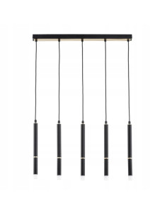 Elegancka lampa wisząca DESTO w czerni z 5 punktami świetlnymi - nowoczesne oświetlenie do jadalni i biura