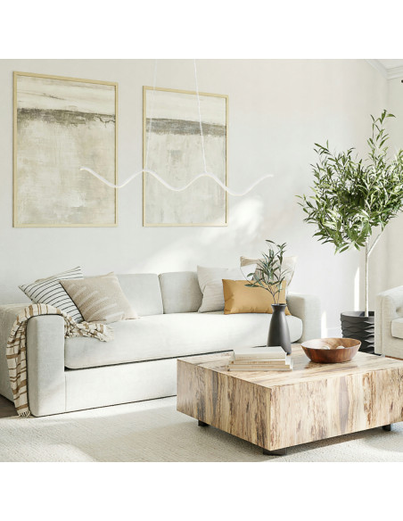 Lampa wisząca ZIGZAG LED 3000K - nowoczesna elegancja do kuchni i jadalni, regulowana wysokość, minimalistyczny design.