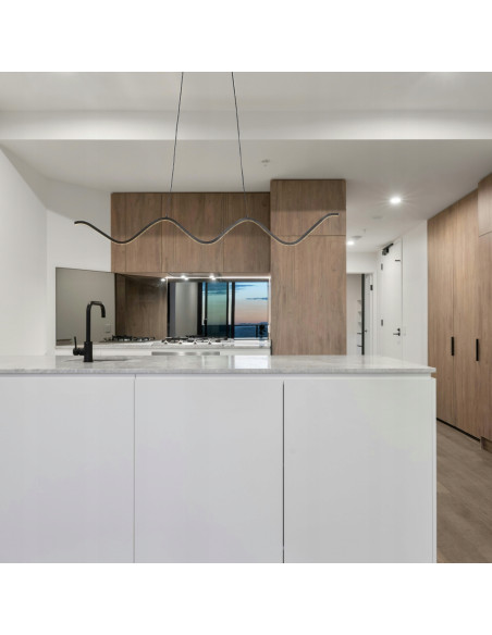 Stylowa lampa LED ZIGZAG czarna, regulowana - nowoczesne oświetlenie do biura, kuchni i salonu.