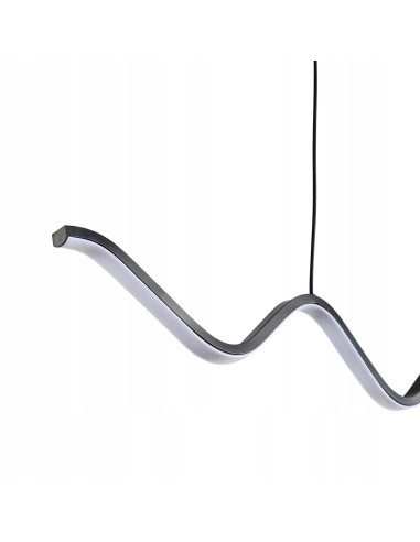 Stylowa lampa LED ZIGZAG czarna, regulowana - nowoczesne oświetlenie do biura, kuchni i salonu.