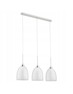 Nowoczesna lampa wisząca RONDA Biała z chromowaną podsufitką - eleganckie oświetlenie do salonu, biura i jadalni