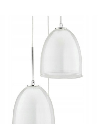 Nowoczesna lampa wisząca RONDA BIAŁA z szklanymi kloszami do jadalni i kuchni - elegancja w każdym wnętrzu.