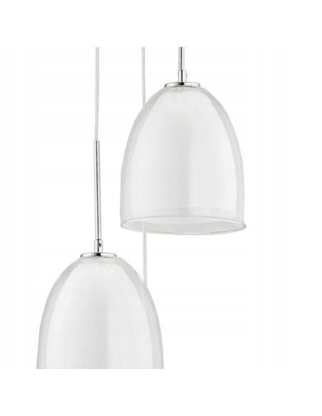 Nowoczesna lampa wisząca RONDA BIAŁA z szklanymi kloszami do jadalni i kuchni - elegancja w każdym wnętrzu.