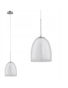 Lampa wisząca RONDA BIAŁA, nowoczesna, regulowana, 1-punktowa, idealna do jadalni i salonu, szkło E27. 2