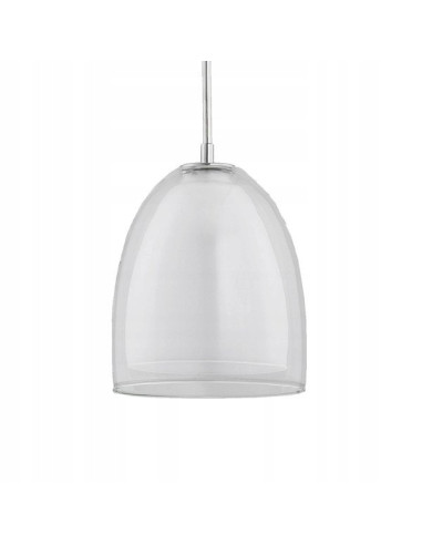 Lampa wisząca RONDA BIAŁA, nowoczesna, regulowana, 1-punktowa, idealna do jadalni i salonu, szkło E27.