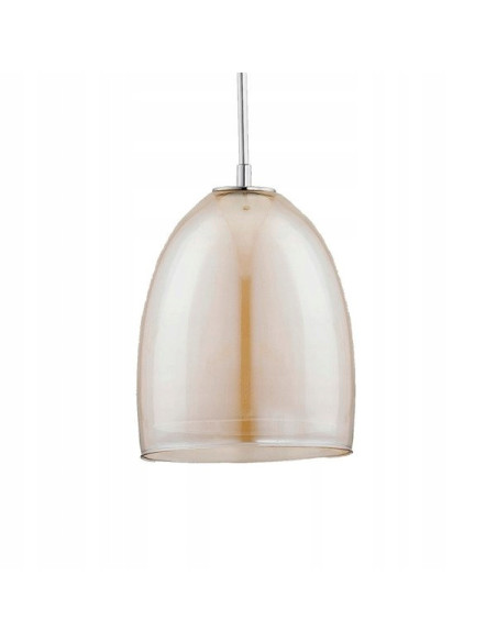 Elegancka Lampa Wisząca RONDA HERBACIANA ze Szklanym Kloszem w Kolorze Miodowym do Jadalni i Salonu