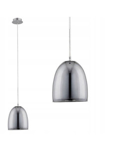 Lampa wisząca RONDA w chromie, 18 cm, szklany klosz E27, nowoczesny element wystroju do salonu i jadalni