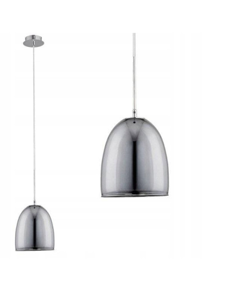 Lampa wisząca RONDA w chromie, 18 cm, szklany klosz E27, nowoczesny element wystroju do salonu i jadalni