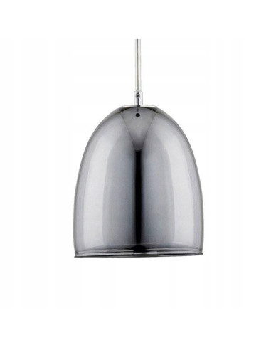 Lampa wisząca RONDA w chromie, 18 cm, szklany klosz E27, nowoczesny element wystroju do salonu i jadalni