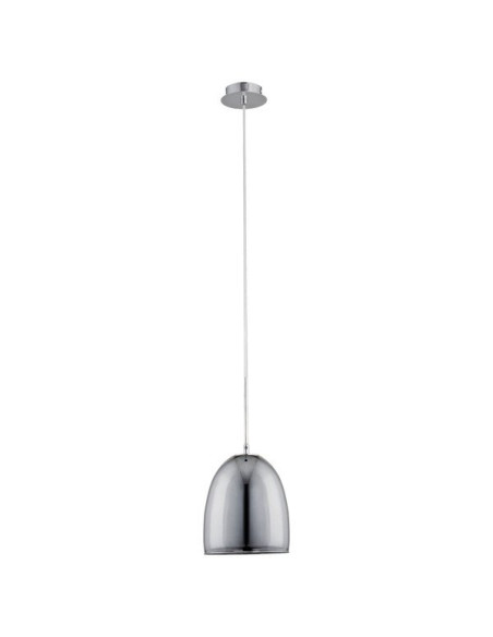 Lampa wisząca RONDA w chromie, 18 cm, szklany klosz E27, nowoczesny element wystroju do salonu i jadalni
