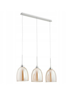 Elegancki żyrandol RONDA w beżu z chromowanym wykończeniem - idealny do nowoczesnych sypialni i eleganckich wnętrz.