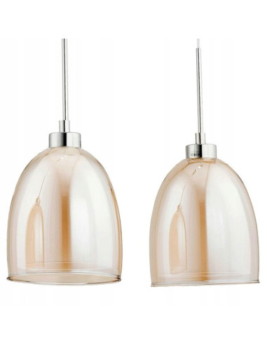 Elegancki żyrandol RONDA w beżu z chromowanym wykończeniem - idealny do nowoczesnych sypialni i eleganckich wnętrz.