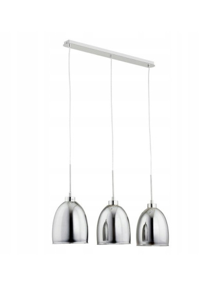 Lampa wisząca RONDA CHROM 3-punktowa z szklanymi kloszami – Nowoczesne oświetlenie do salonu i jadalni