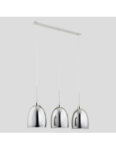 Lampa wisząca RONDA CHROM 3-punktowa z szklanymi kloszami – Nowoczesne oświetlenie do salonu i jadalni 2