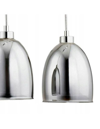 Lampa wisząca RONDA CHROM 3-punktowa z szklanymi kloszami – Nowoczesne oświetlenie do salonu i jadalni