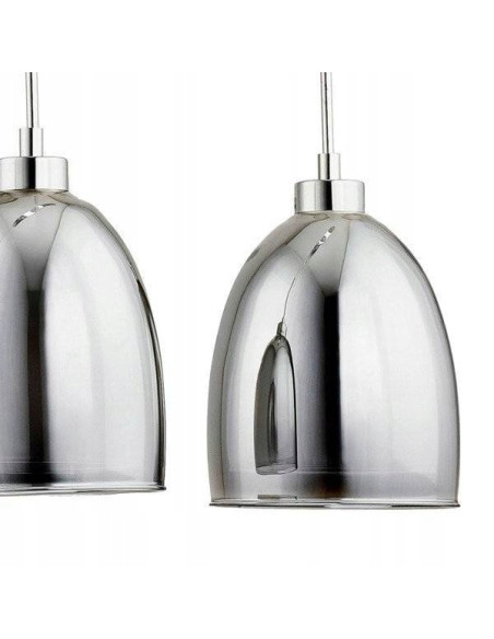 Lampa wisząca RONDA CHROM 3-punktowa z szklanymi kloszami – Nowoczesne oświetlenie do salonu i jadalni