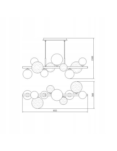 Lampa wisząca VILLA w kolorze złotym z bursztynowymi kloszami - elegancki detal do każdego wnętrza
