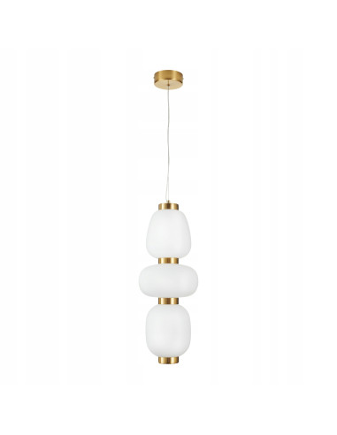 Lampa wisząca BRILLA LED złota z białymi kloszami - elegancka i nowoczesna dekoracja do wnętrz