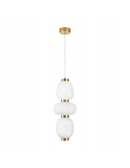 Lampa wisząca BRILLA LED złota z białymi kloszami - elegancka i nowoczesna dekoracja do wnętrz