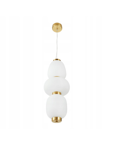 Lampa wisząca BRILLA LED złota z białymi kloszami - elegancka i nowoczesna dekoracja do wnętrz