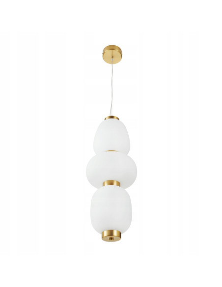 Lampa wisząca BRILLA LED złota z białymi kloszami - elegancka i nowoczesna dekoracja do wnętrz