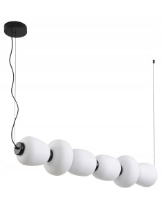 Lampa Wisząca BRILLA w Czerni z Białymi Kloszami LED – Nowoczesny Design do Biura i Salonu