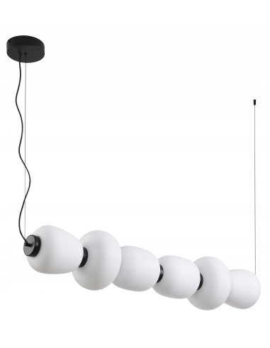 Lampa Wisząca BRILLA w Czerni z Białymi Kloszami LED – Nowoczesny Design do Biura i Salonu