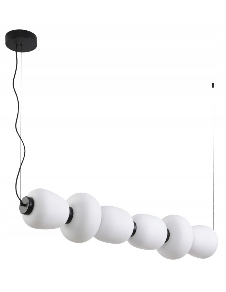 Lampa Wisząca BRILLA w Czerni z Białymi Kloszami LED – Nowoczesny Design do Biura i Salonu