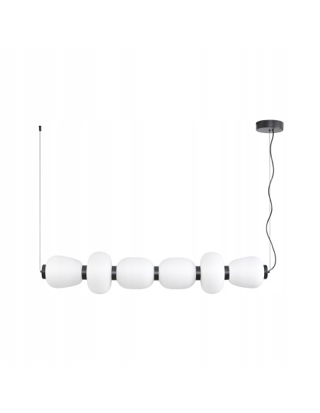 Lampa Wisząca BRILLA w Czerni z Białymi Kloszami LED – Nowoczesny Design do Biura i Salonu