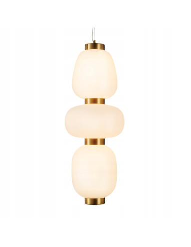 Lampa wisząca BRILLA LED złota z białymi kloszami - elegancka i nowoczesna dekoracja do wnętrz