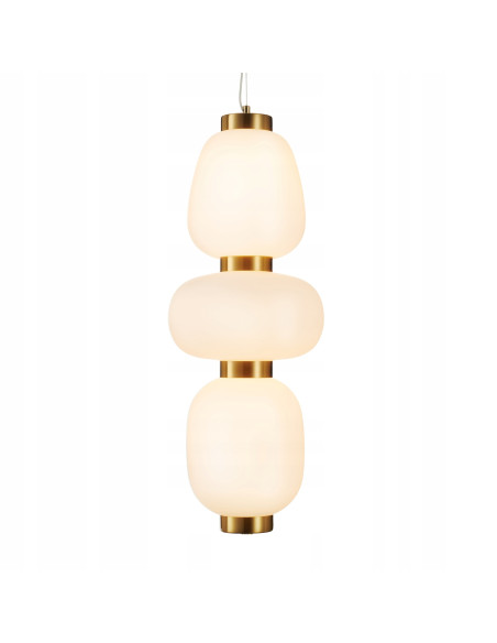 Lampa wisząca BRILLA LED złota z białymi kloszami - elegancka i nowoczesna dekoracja do wnętrz