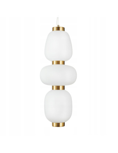 Lampa wisząca BRILLA LED złota z białymi kloszami - elegancka i nowoczesna dekoracja do wnętrz