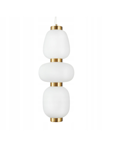 Lampa wisząca BRILLA LED złota z białymi kloszami - elegancka i nowoczesna dekoracja do wnętrz
