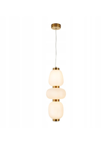 Lampa wisząca BRILLA LED złota z białymi kloszami - elegancka i nowoczesna dekoracja do wnętrz