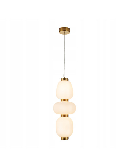 Lampa wisząca BRILLA LED złota z białymi kloszami - elegancka i nowoczesna dekoracja do wnętrz