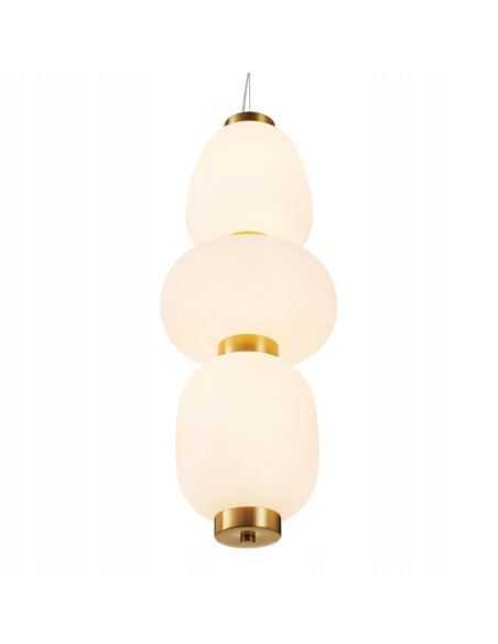 Lampa wisząca BRILLA LED złota z białymi kloszami - elegancka i nowoczesna dekoracja do wnętrz