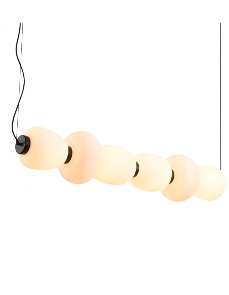 Lampa Wisząca BRILLA w Czerni z Białymi Kloszami LED – Nowoczesny Design do Biura i Salonu