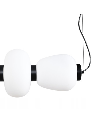 Lampa Wisząca BRILLA w Czerni z Białymi Kloszami LED – Nowoczesny Design do Biura i Salonu