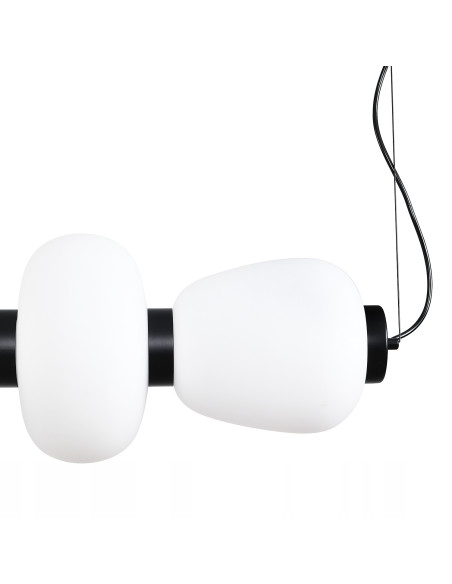 Lampa Wisząca BRILLA w Czerni z Białymi Kloszami LED – Nowoczesny Design do Biura i Salonu