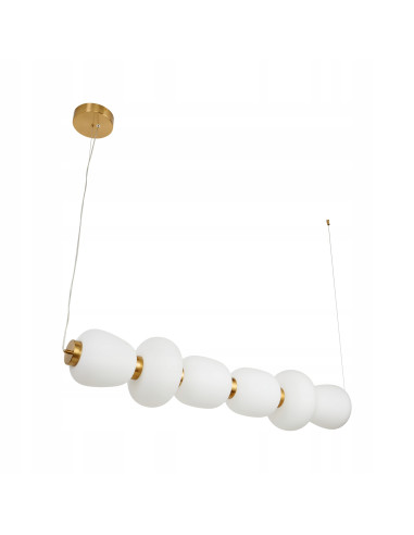 Lampa wisząca BRILLA-6 LED - złota elegancja z białymi kloszami, idealna do kuchni i jadalni od Step into design