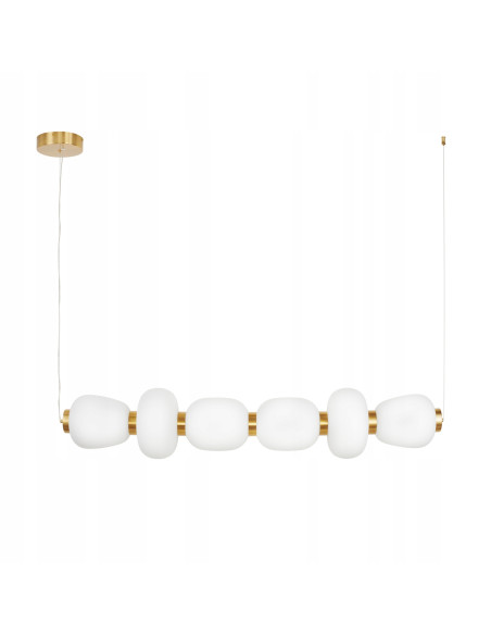Lampa wisząca BRILLA-6 LED - złota elegancja z białymi kloszami, idealna do kuchni i jadalni od Step into design