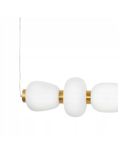 Lampa wisząca BRILLA-6 LED - złota elegancja z białymi kloszami, idealna do kuchni i jadalni od Step into design