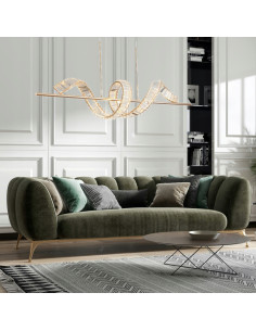 Lampa wisząca RITZ w stylu glamour z kryształami i LED, luksusowe oświetlenie do nowoczesnych wnętrz i hoteli 2