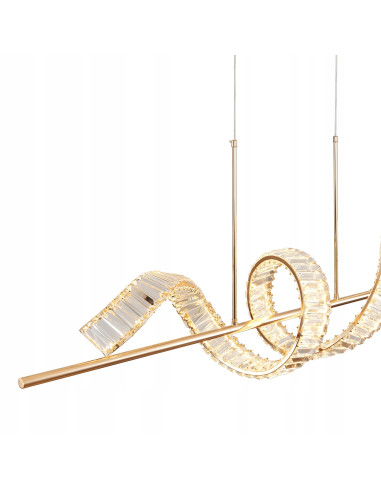 Lampa wisząca RITZ w stylu glamour z kryształami i LED, luksusowe oświetlenie do nowoczesnych wnętrz i hoteli