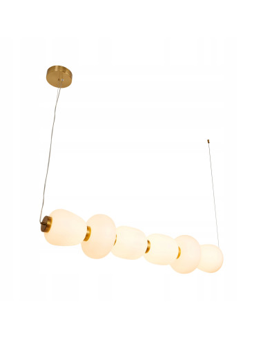 Lampa wisząca BRILLA-6 LED - złota elegancja z białymi kloszami, idealna do kuchni i jadalni od Step into design