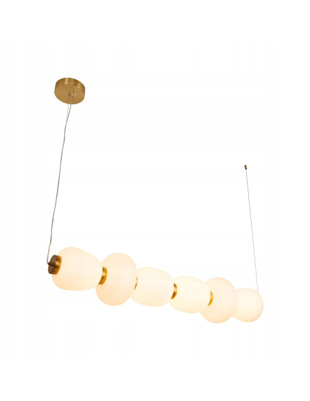 Lampa wisząca BRILLA-6 LED - złota elegancja z białymi kloszami, idealna do kuchni i jadalni od Step into design