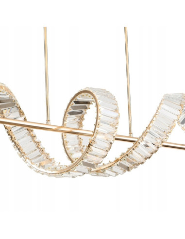 Lampa wisząca RITZ w stylu glamour z kryształami i LED, luksusowe oświetlenie do nowoczesnych wnętrz i hoteli